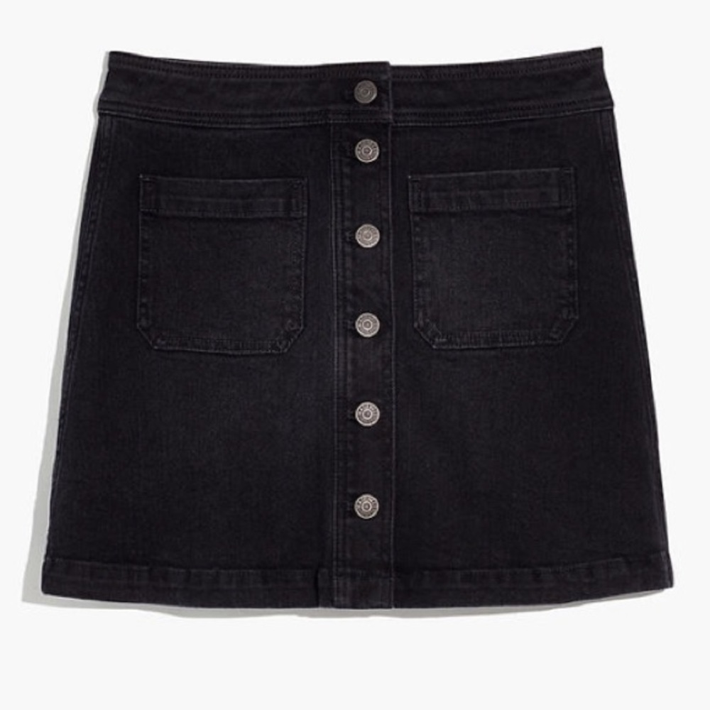 Madewell black denim skirt